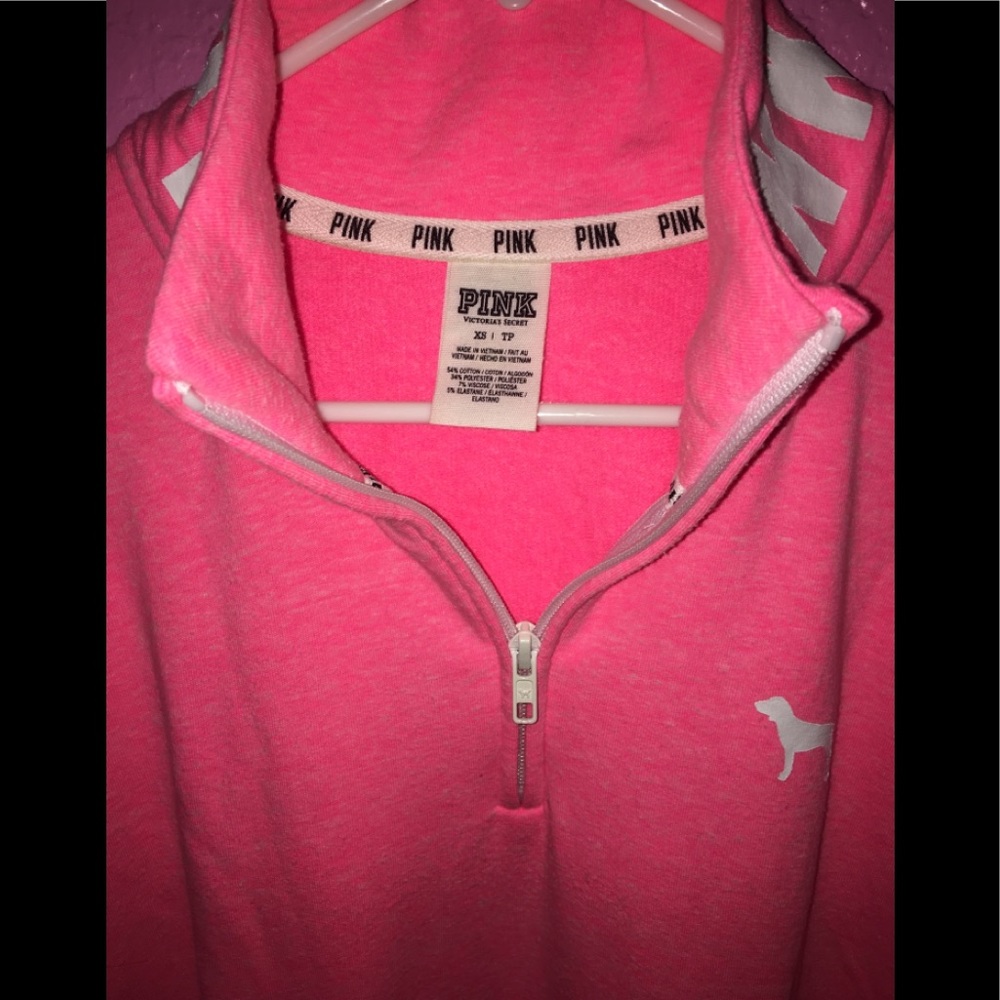 vs pink half-zip